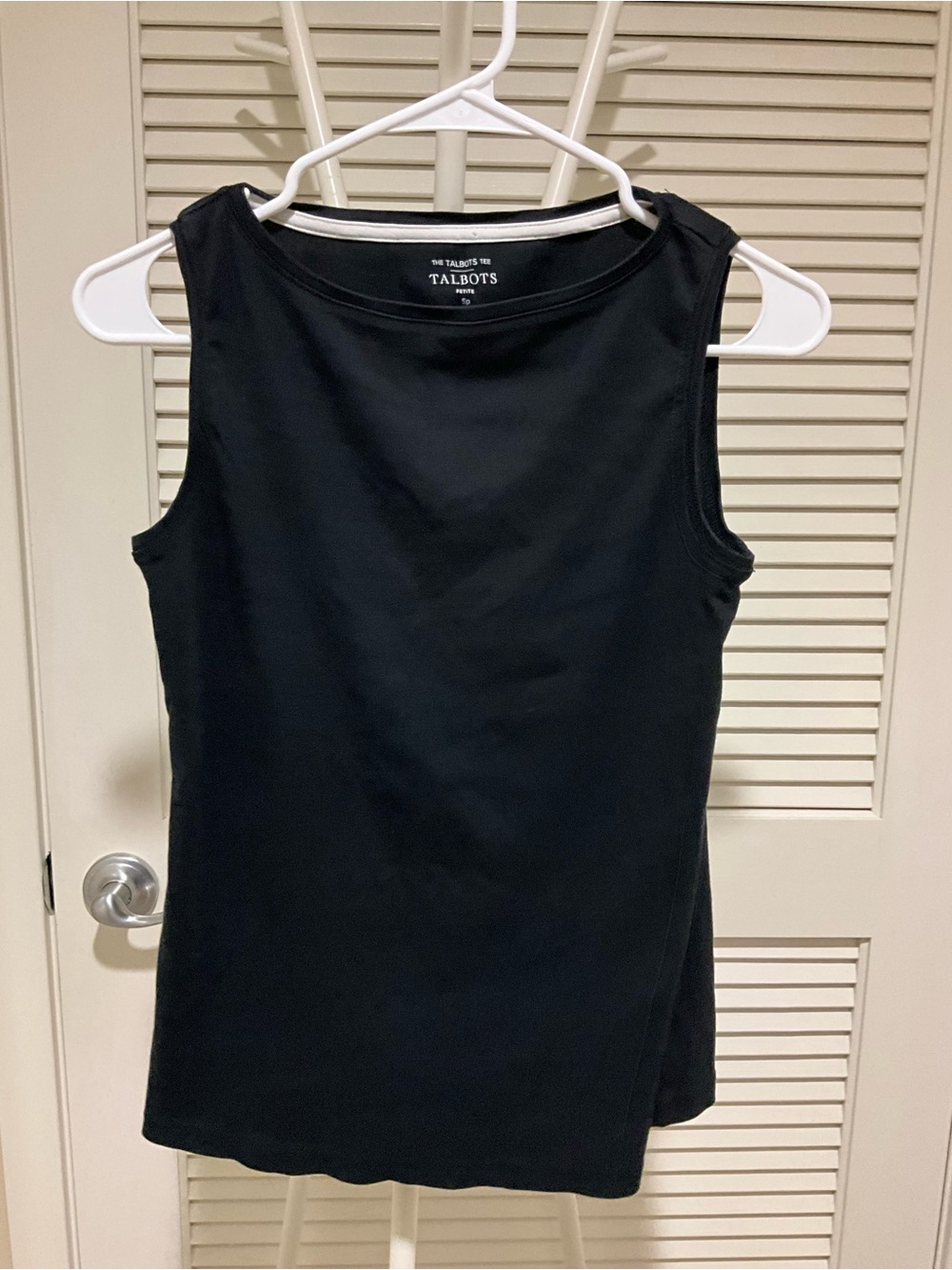Talbots 100% Pima cotton Black Boatneck Tank